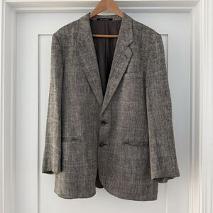 VTG Guy Laroche Couture Men's Herringbone Sport Coat Blazer Sz 39R France Paris